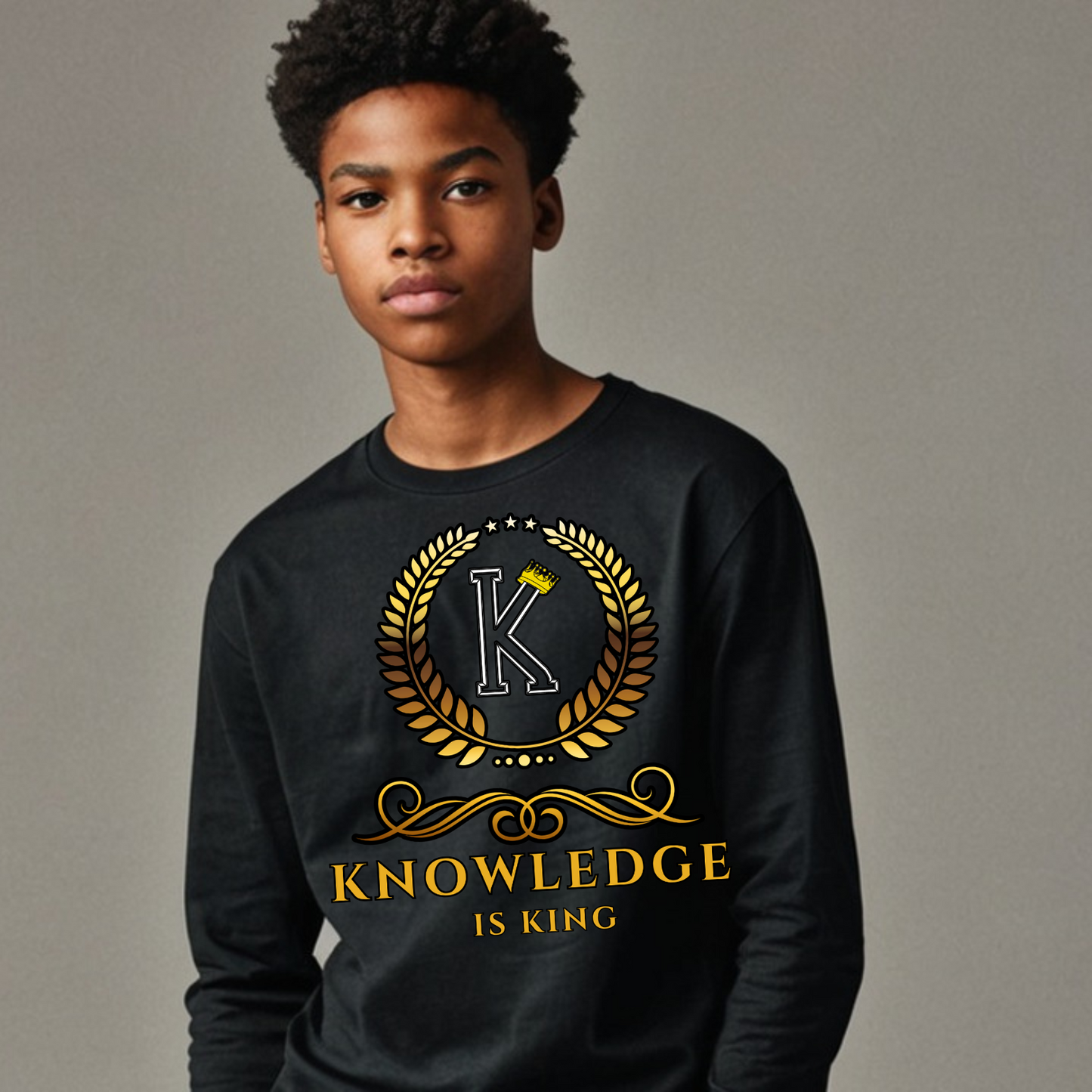 Youth Male Long Sleeve T-Shirt (Crown Golden Reef)