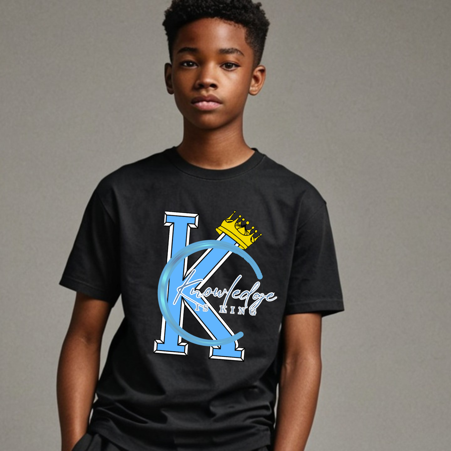 Youth Male (Crown Quater Moon) Short Sleeve T-Shirt