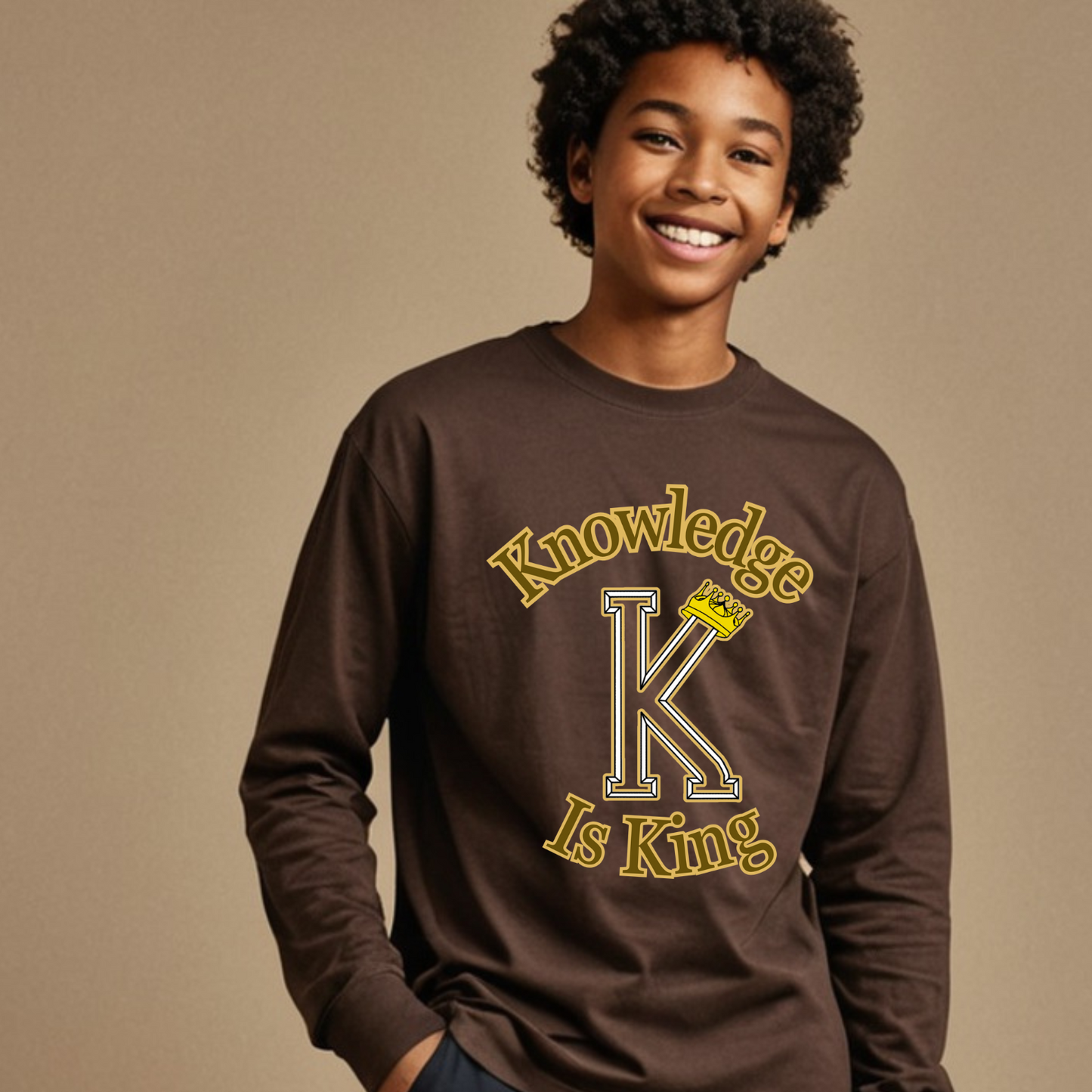 Youth Male Long Sleeve T-Shirt (Crown Main Standard)