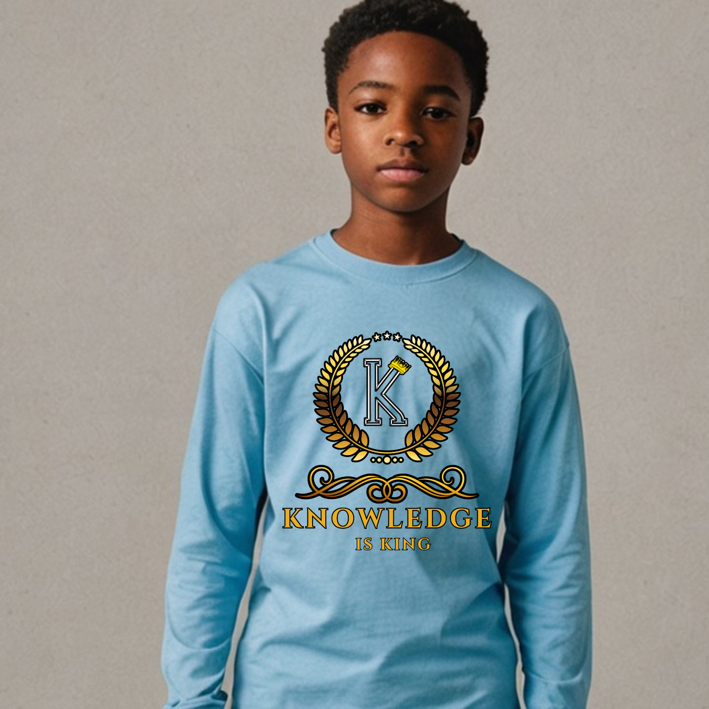 Youth Male Long Sleeve T-Shirt (Crown Golden Reef)