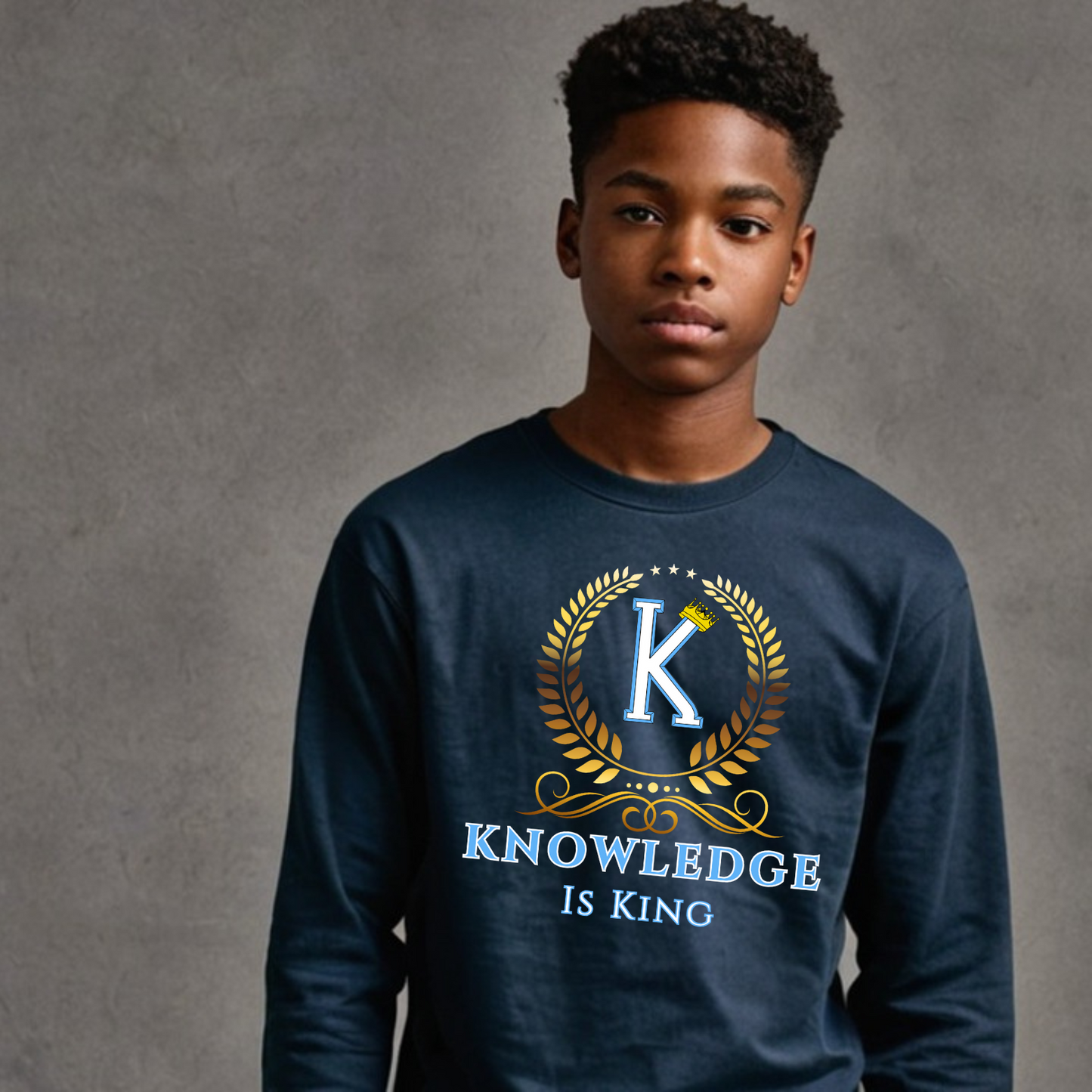 Youth Male Long Sleeve T-Shirt (Crown Golden Reef)