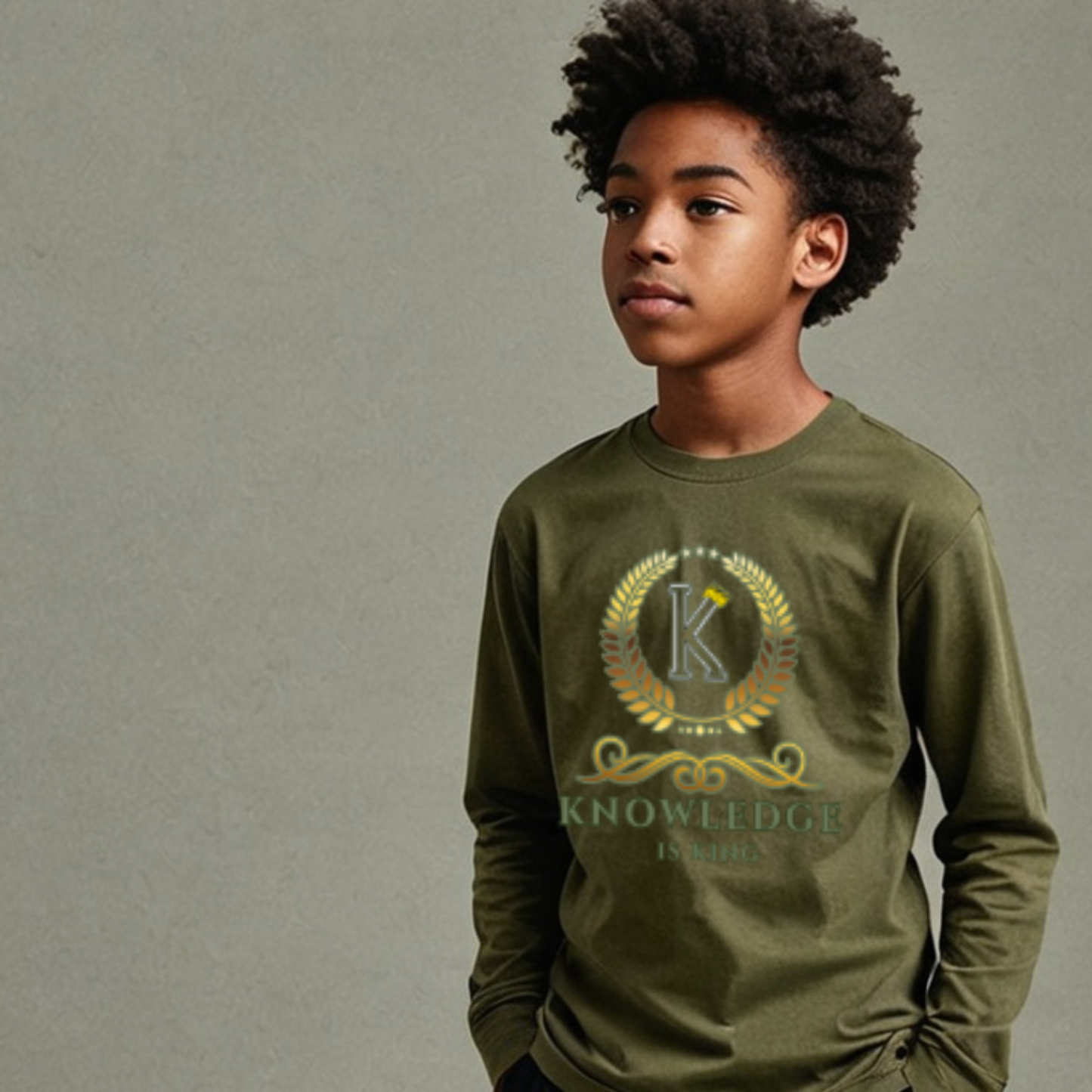 Youth Male Long Sleeve T-Shirt (Crown Golden Reef)