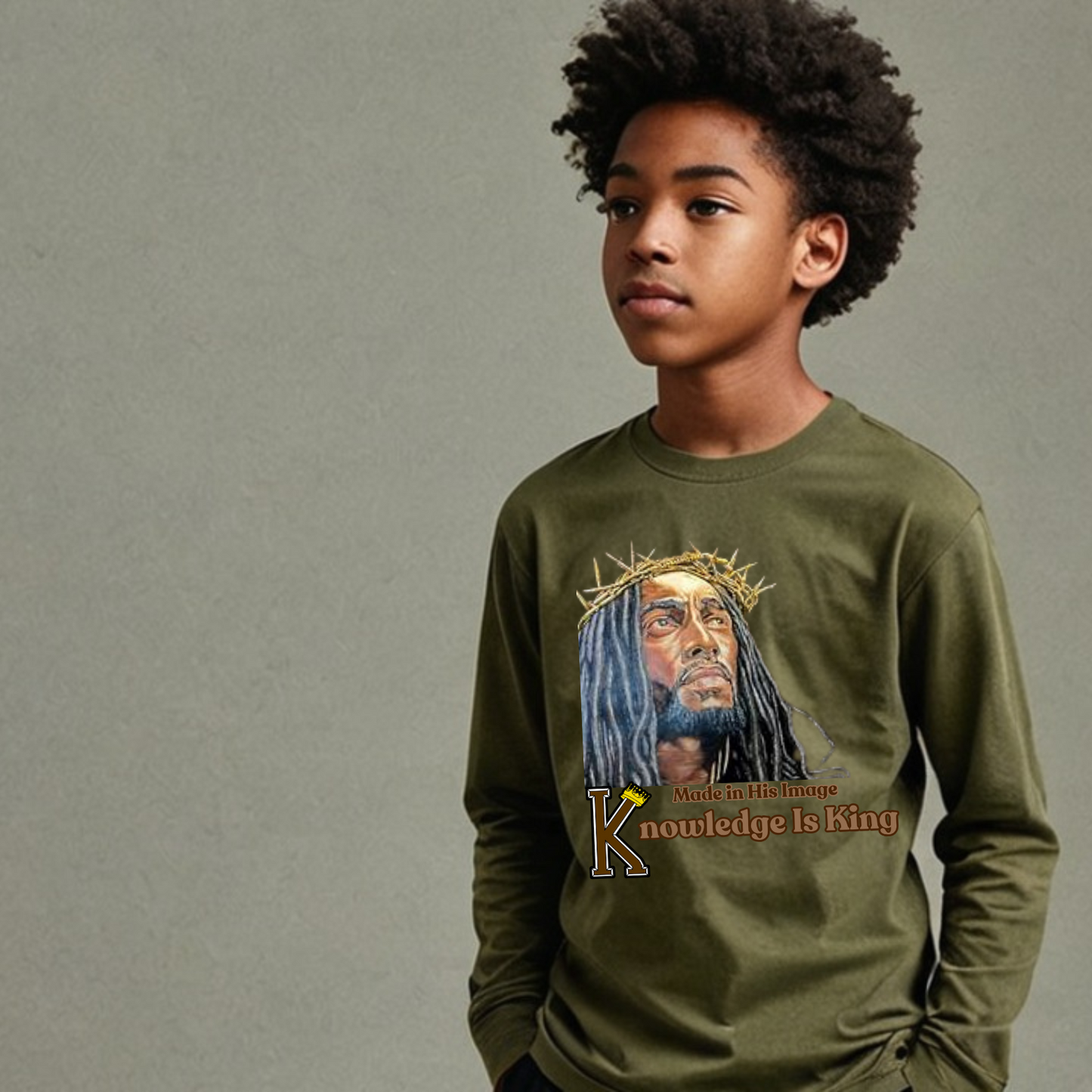 Youth Male Long Sleeve T-Shirt (Made In His Image)