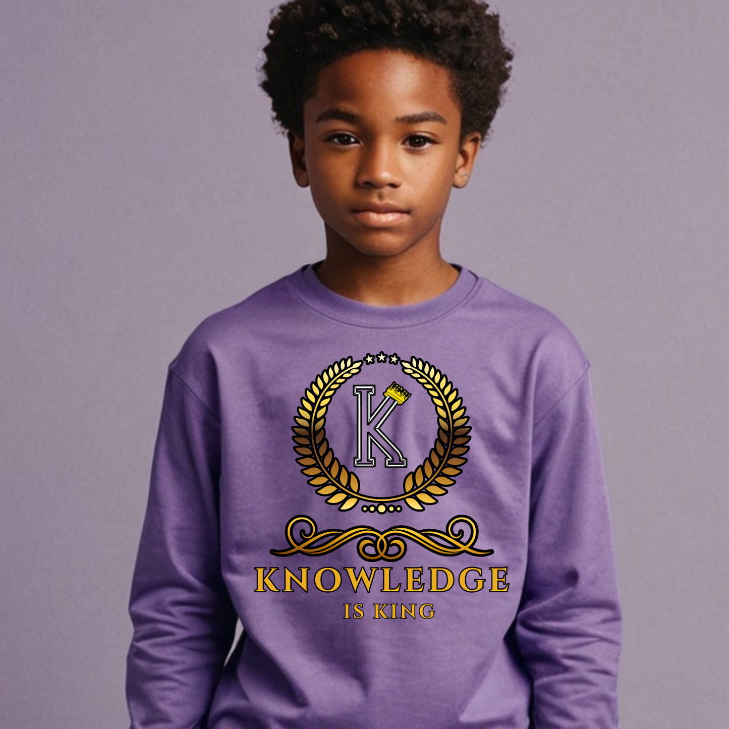 Youth Male Long Sleeve T-Shirt (Crown Golden Reef)