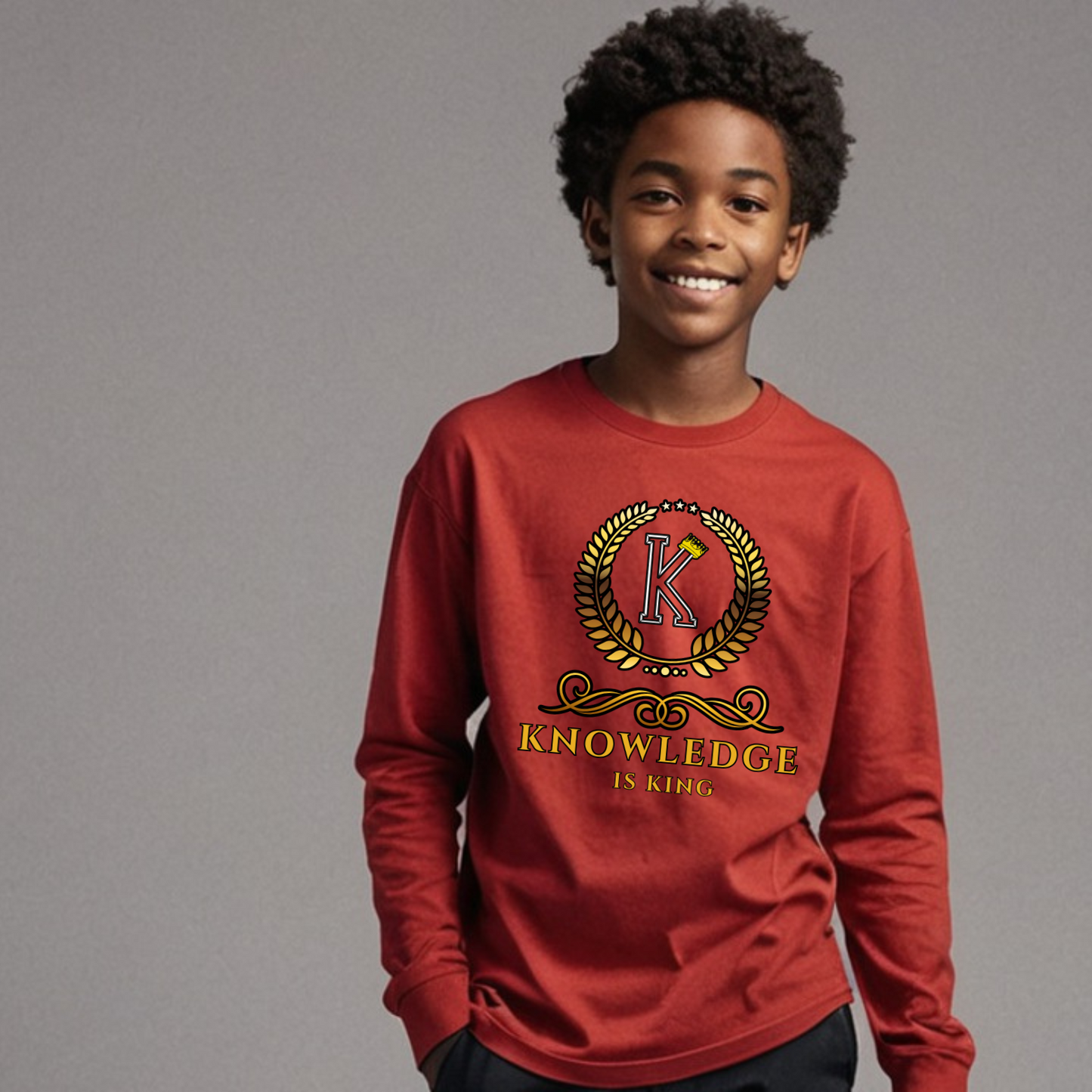 Youth Male Long Sleeve T-Shirt (Crown Golden Reef)